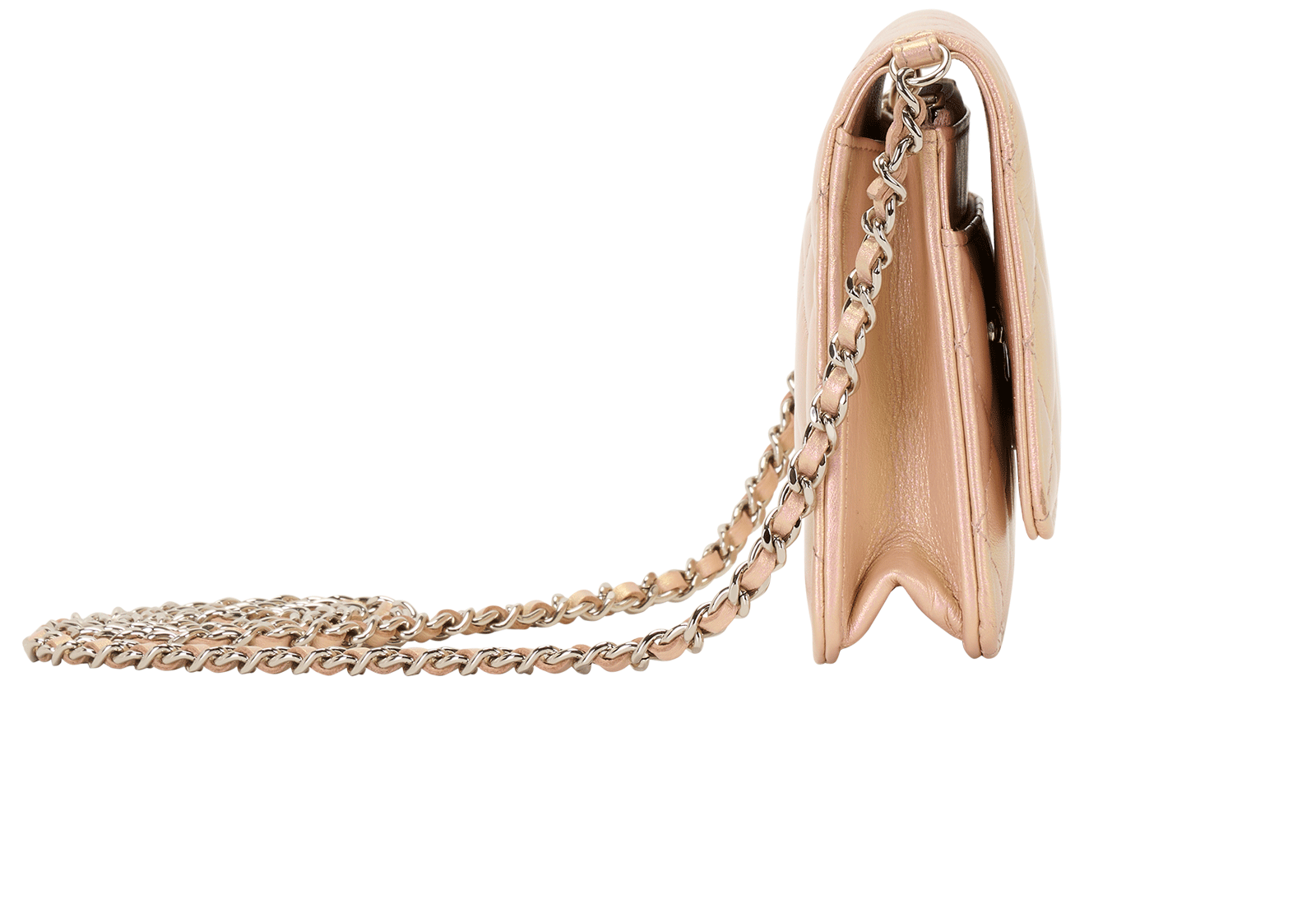 Classic CC Wallet On Chain, &pound;2,500, Handbags, Pink, Leather, Side view